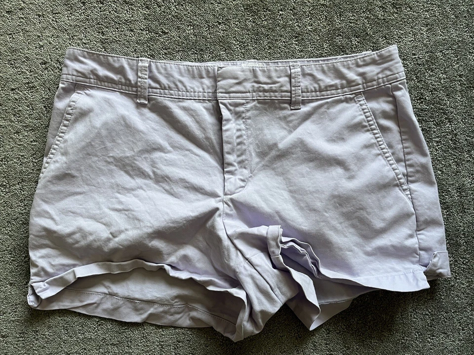 Pantalones cortos Gap caqui púrpura claro para mujer talla 10 City tiro medio corto Foto 1 de 4