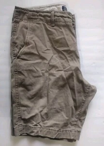 Pantalones Cortos American Eagle Outfitters Clásicos de Lona Caqui Para Hombre Talla 32-Medidas 34 - Imagen 1 de 8
