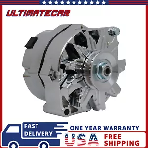 Alternador para 110 amperios cromo 1 cable autoexcitante Street Rod GM 305 350 BBC SBC - Imagen 1 de 14