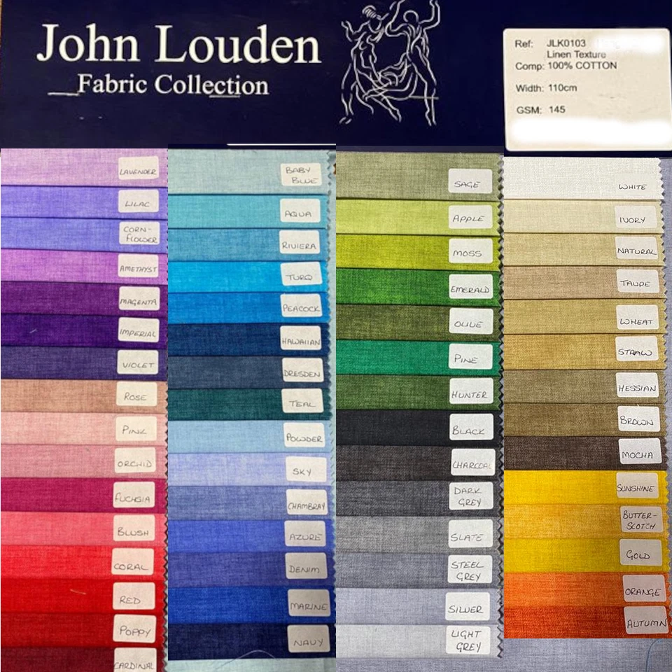 100% Cotton Fabric John Louden Linen Look Texture Blender Patchwork - Image 1 of 1