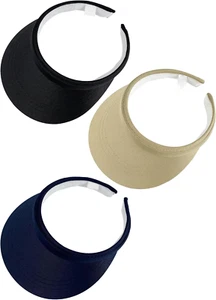 3 Pack Sports Sun Visor Hat Women Men Adjustable Clip on Visors Outdoor Golf Bea - Picture 1 of 12