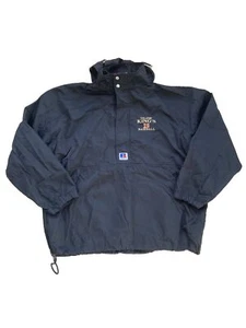 Vintage Russell Athletic Windbreaker Black Pullover 1/2 Zip Jacket Monarchs XXL - Picture 1 of 15