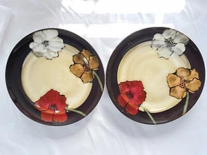 Pfaltzgraff Painted Poppies Dinner Plates 11" Round TWO - Picture 1 of 2