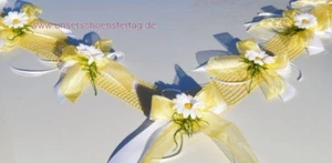 Autoschmuck Autogesteck Hochzeit Brautauto Autogirlande gelb AU0019 - Bild 1 von 5