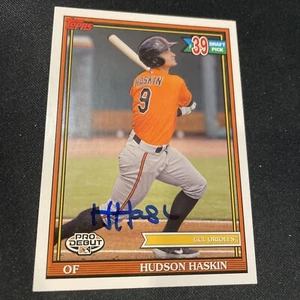 2021 Topps Pro Debutto Hudson Haskin Baltimore Orioles #PD-175 Auto firmata - Foto 1 di 2