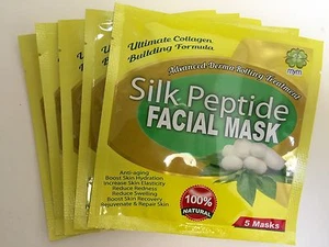 MyM Peptide Silk Facial Mask, Unisex, Anti Wrinkles Anti-Aging x5 packs - Picture 1 of 2