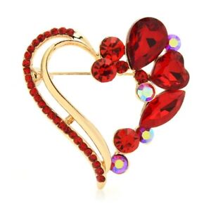 Love Heart Brooches Coat Pin Fashion Jewelry Women Party Office Brooch Pin Gifts