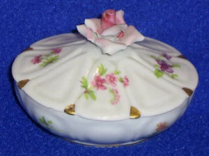Covered Salt Cellar w/Pink Rose Lid-SHIPPING INCLUDED - Picture 1 of 1