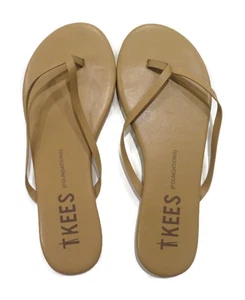 New TKEES Lily Foundations Matte Leather Flip Flops Thongs Sandals Size 39 - Picture 1 of 7