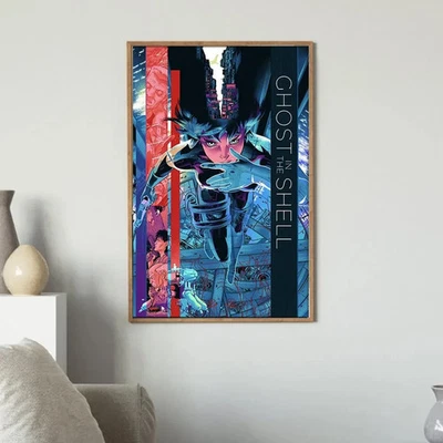 Ghost In The Shell pôster anime ficção científica cyberpunk mangá filme arte de parede noframe - Imagem 1 de 4