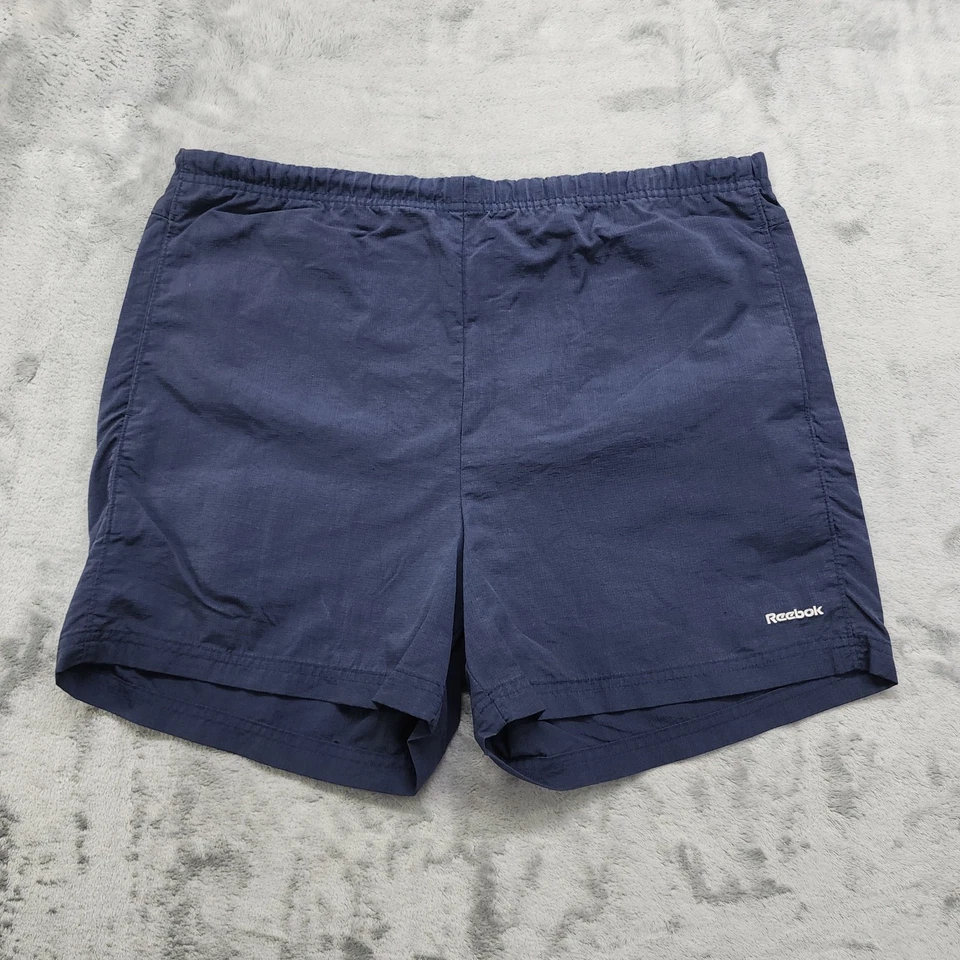 Vintage 90s Reebok Shorts Mens L Blue Pull On Athleisure Streetwear Sports  - Image 1 of 4