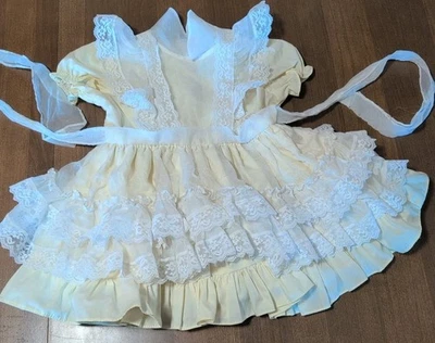 Vintage Yellow & Lace Toddler Pageant Dress- 3-4t(?)- Golden Age  - Image 1 of 4