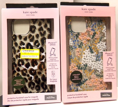 "2 fundas rígidas Kate Spade Magsafe iPhone 15 Plus / 14 Plus 6,7"" leopardo y floral" Foto 1 de 4