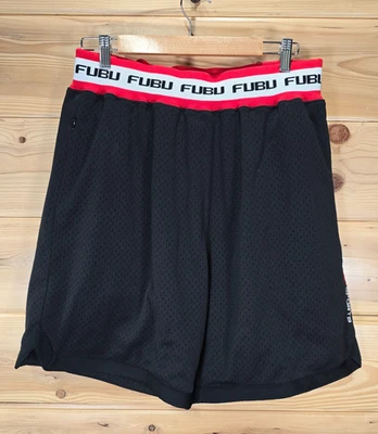 Pantalones Cortos de Baloncesto FUBU Sports Mitchell & Ness Hombres Grandes Jersey Malla Negros Nuevos Foto 1 de 4