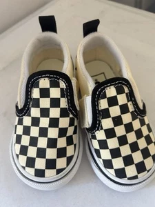 Vans Child Baby Classic Slip-on Checkerboard | Black/White | Size 4| Gently Worn - Picture 1 of 8