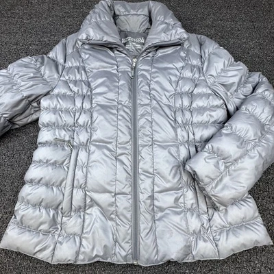 Kenneth Cole Reaction Chaqueta Mujer XL Puffer Acolchada Cremallera Completa Abrigo de Invierno Foto 1 de 4