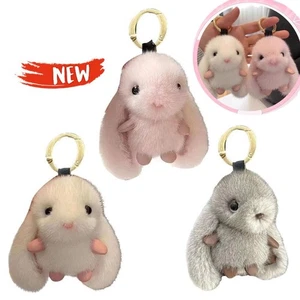 Cute Little rabbit plush Car Keychain Plush Doll Bag P-endant - Picture 1 of 22