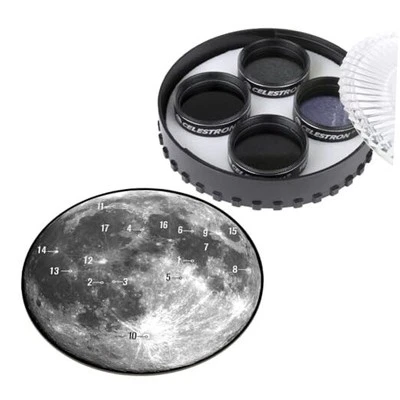 – Kit de filtro lunar – Compatível com oculares de telescópio de 1,25' – Conjunto de filtro lunar, 1,25" - Imagem 1 de 4