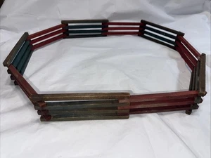 Intonaco vintage?  Recinzione Albero Piuma Recinzione Rosso e Verde 61" Pollici Treno Fattoria - Foto 1 di 9