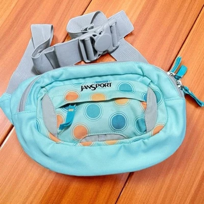 Riñonera JanSport Cintura Azul Aqua Lunares Correa Ajustable De Colección Foto 1 de 4