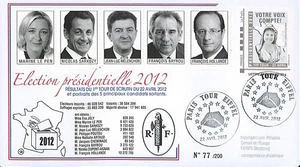 FDC France TP perso MARIANNE grey "Presidential 2012, results 1st round LE PEN - Picture 1 of 1