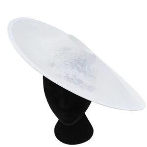 white large wide brim DIY fascinator base wedding hat Kentucky Derby Ascot - Picture 1 of 4