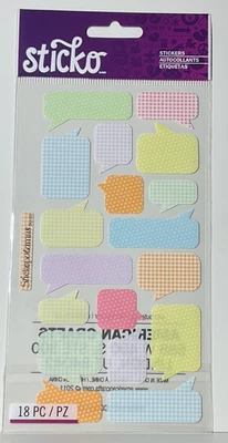 Sticko Pattern Captions Stickers EK Success 2011 Scrapbook Journal Labels 18 PC - Image 1 of 4
