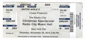 Radio City Music Hall Christmas Spectacular 11/20/14 NYC New York Ticket Stub! - Picture 1 of 1