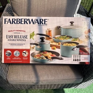 Farberware 12-Piece Easy Release Durable Nonstick Cookware Blue - Picture 1 of 2