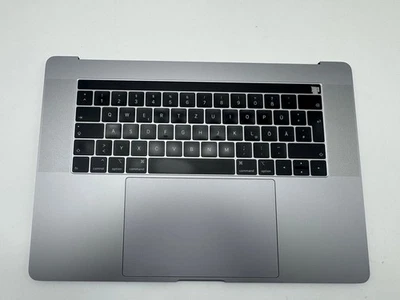 Macbook Pro 15" 2018 2019 A1990 QWERTZ Topcase Trackpad Tastatur Grau #T980 - Bild 1 von 4