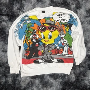 Vintage Hollywood Tweety Bird Looney Tunes Tultex Sweatshirt Size X-Large - Picture 1 of 8