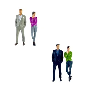 2 Pieces 1/64 Women and Men Figures Desk Decor S Gauge Tiny People Model - Picture 1 of 15