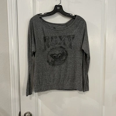 ROXY Mujer Top Recortado Sudadera Pequeña Gris Suéter Playa Top Manga Larga   Foto 1 de 4