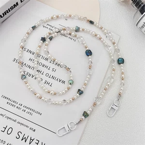 Universal Phone Case Crossbody Long Chain Pearl Beaded Anti-lost Phone Chain - Zdjęcie 1 z 4