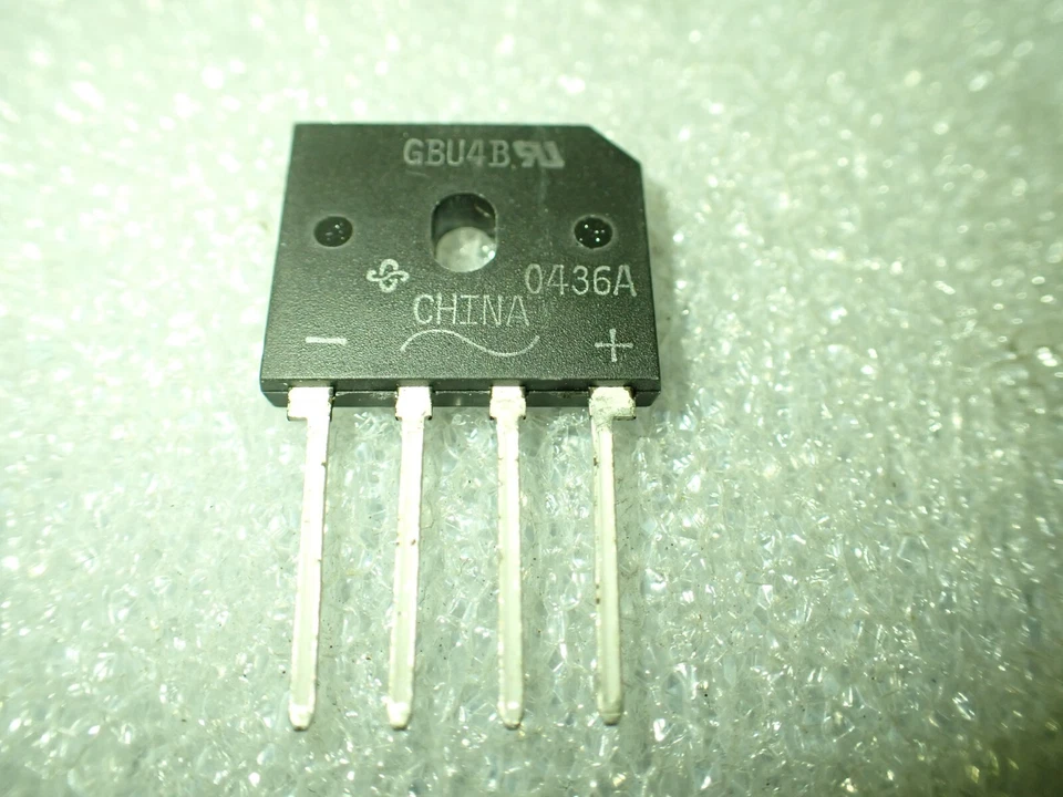 4A 100V Bridge Rectifier, GBU4B 4-Pin Through-Hole UKSTOCK - Image 1 of 3