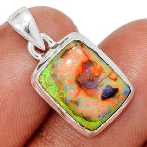 Lab Grown Sterling Opal 925 Sterling Silver Pendant Jewelry CP29023 - Picture 1 of 1