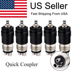 1/5Pcs Dental 4 Hole Quick Coupler Connect fit Turbine High Speed Handpiece - Picture 1 of 9