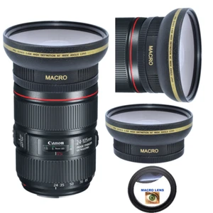 HD ULTRA WIDE FISHEYE MACRO LENS FOR Canon EF 24-105mm f/4L IS II USM Lens - Picture 1 of 8