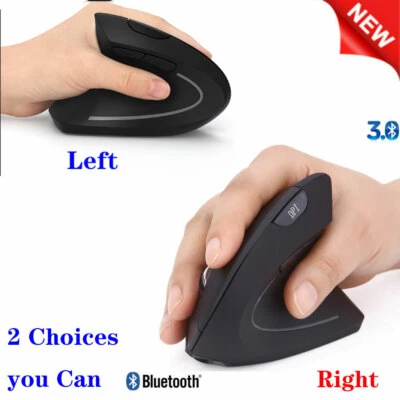 2.4G 1600DPI Ergonomic Vertical Mouse Wireless Optical Wrist Left Right USB Mice - Image 1 of 4