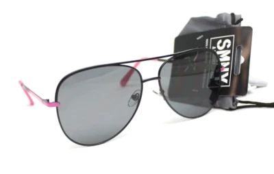 SMNY by Steve Madden Black & Pink Aviator Sunglasses w Case 100%UV 52031SMN016 - Image 1 of 4