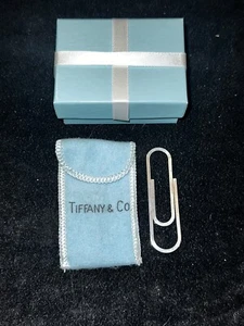Tiffany & Co. Paper Clip Money Clip Sterling Silver W/ T&Co. Pouch & Box - Picture 1 of 5