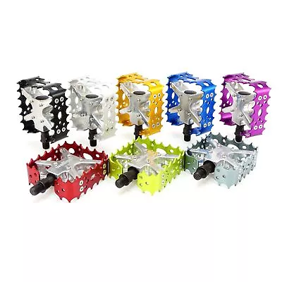 Pedal de bicicleta Wellgo BMX MTB Bear Trap Old School 9/16" o 1/2" negro azul rojo dorado Foto 1 de 4