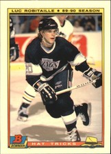 1990-91 (KINGS) Bowman Hat Tricks Tiffany #12 Luc Robitaille