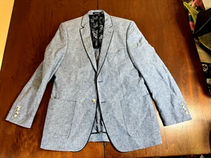 2023 ALAN FLUSSER Light Blue Sport Coat Suit Blazer 40R Linen - Picture 1 of 6
