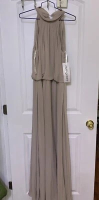 Vestido Bill Levkoff Chifón Halter Blusa Damas de honor Estilo #7003 Cachemira 14 Foto 1 de 4