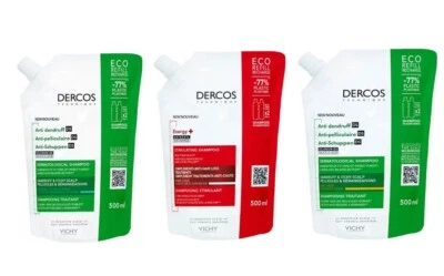 Vichy Dercos Shampoo 390 / 500ml Refills Anti Dandruff /Energy/ Sensitive Scalp