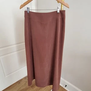 Talbots Womens Faux Suede Maxi Skirt Size 10 Camel Brown Tan Minimalist Capsule - Picture 1 of 8