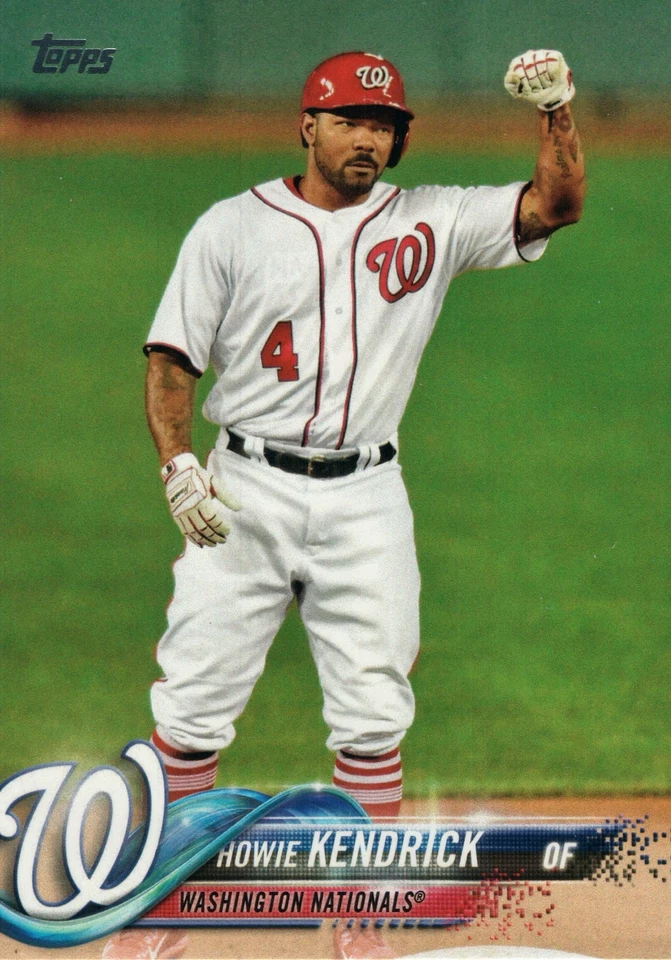 #83 Howie Kendrick Washington Nationals 2018 Topps Series 1 Baseball Card EAR - Image 1 of 2