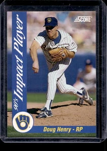 1992 Score Doug Henry 90's Impact Players #17 - Milwaukee Brewers - Picture 1 of 2