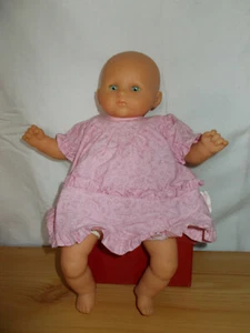 Vintage Puppe COROLLE Baby Glatze Körper Kugeln 1997 30 cm rosa Kleid - Bild 1 von 5